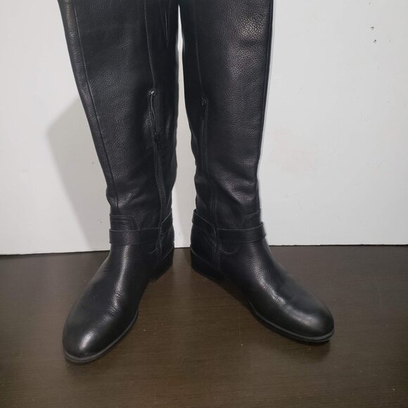 LAUREN Ralph Lauren McLeod Black Lether Riding Boots Knee High 8B - Picture 5 of 14